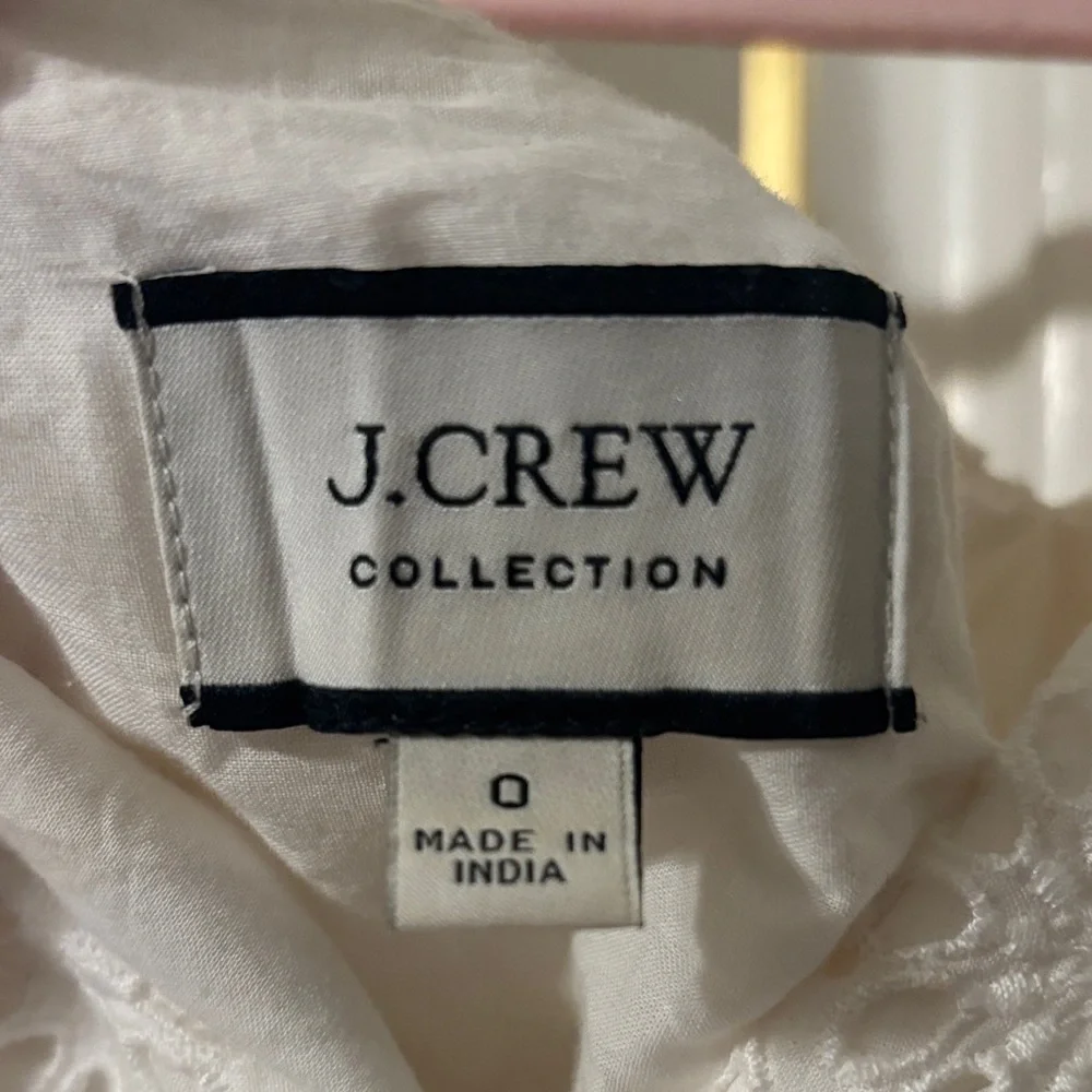 J. Crew Cream Eyelet Ruffle V-Neck Peplum Camisole - Picture 2 of 3